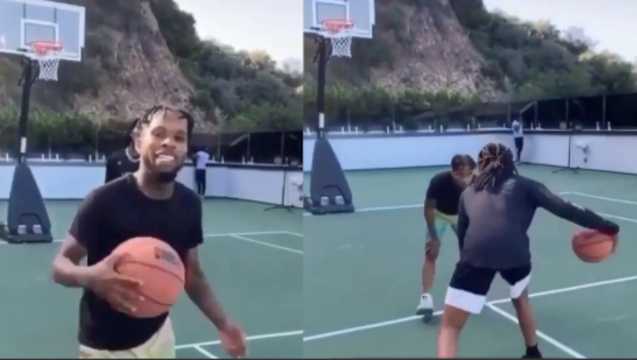 Tory Lanez Gets His Shot Blocked By Quavo In A Game Of Basketball