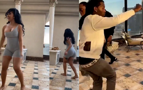 Cardi B Says Shes Eating The Box Today & Offset Dancing Like Cardi Took Him Back Again