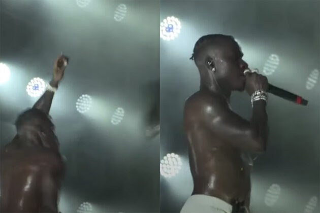 Fan Throws Shoe At DaBaby's Head After He Brings Tory Lanez On Stage