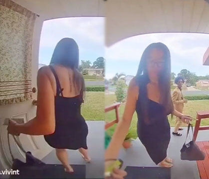 Women Gets Caught Leaving The Crib With Her Sneaky Link